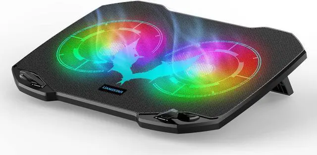 Alt view image 2 of 5 - Laptop Cooling Pad, RGB Colorful Laptop Cooler 6 Quiet Fans & 2 Big Fans
