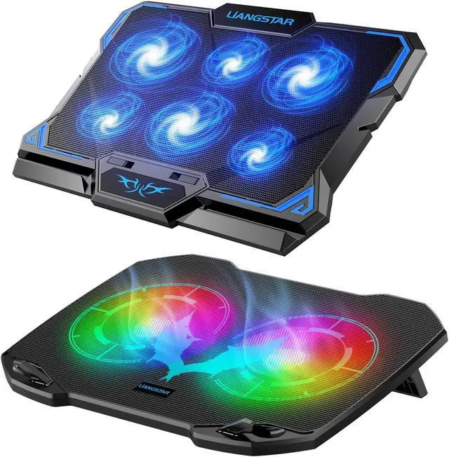 Main image of Laptop Cooling Pad, RGB Colorful Laptop Cooler 6 Quiet Fans & 2 Big Fans