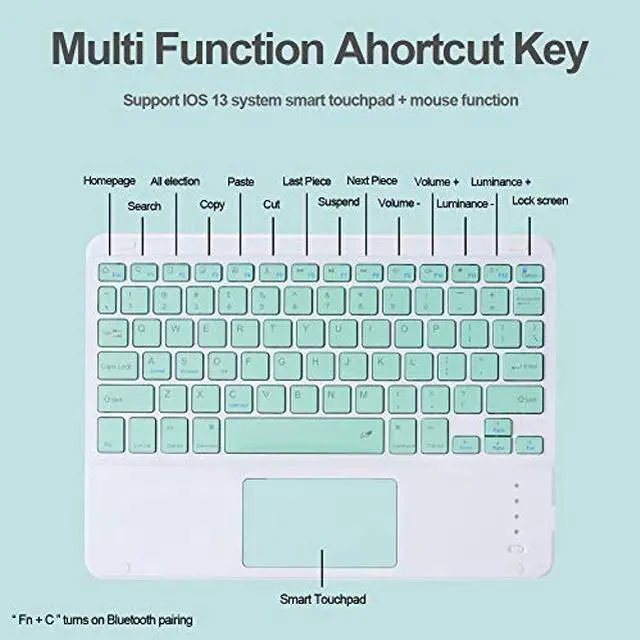 Alt view image 4 of 5 - SENLAN iPad 10.2'' 9th/8th/7th Gen Keyboard Case iPad 9 8 7/Air3 Pro10.5 Slim Smart Case Magnetic Detachable Bluetooth Keyboard Trackpad Cute Color Keycap (iPad 10.2''/10.5'', Purple)