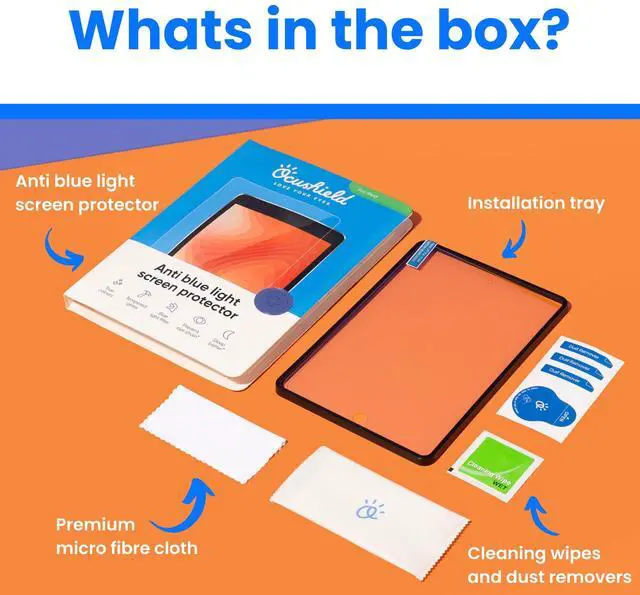 Alt view image 3 of 5 - Ocushield Anti Blue Light Tempered Glass Screen Protector for Apple iPad Mini 6 (8.3") - Blue Light Filter for iPad - Anti Glare - Protect Your Eyes & Improve Sleep