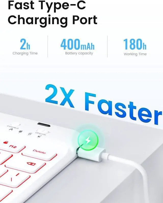 Alt view image 4 of 5 - OYEEICE for iPad pro 12.9 case with Keyboard (6th, 5th Generation) & iPad Air 13 inch M2 - Wireless Detachable BT Backlit Magnetic Keyboard, Built-in Pencil Holder, Smart Cover (Pink)