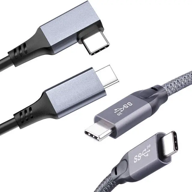 Main image of QCEs 16Ft USB C to USB C VR Cable 90 Degree and USB C 3.2 Gen 2 Cable 5Ft
