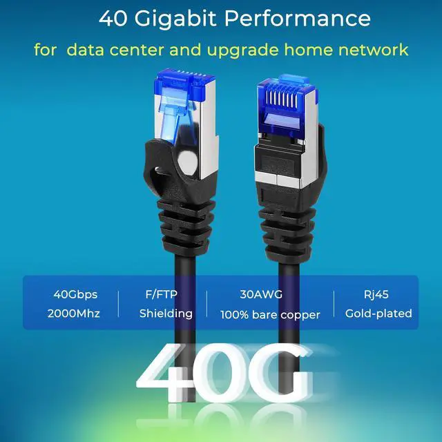 Alt view image 3 of 5 - Rapink Patch Cables Cat8 3ft 24 Pack Slim, Cat8 Ethernet Patch Cable 40G Support, Snagless Cat 8 Patch Cable for Patch Panel to Switch, Flexiable Cat 8 Ethernet Cable Datacenter with Gold Plated