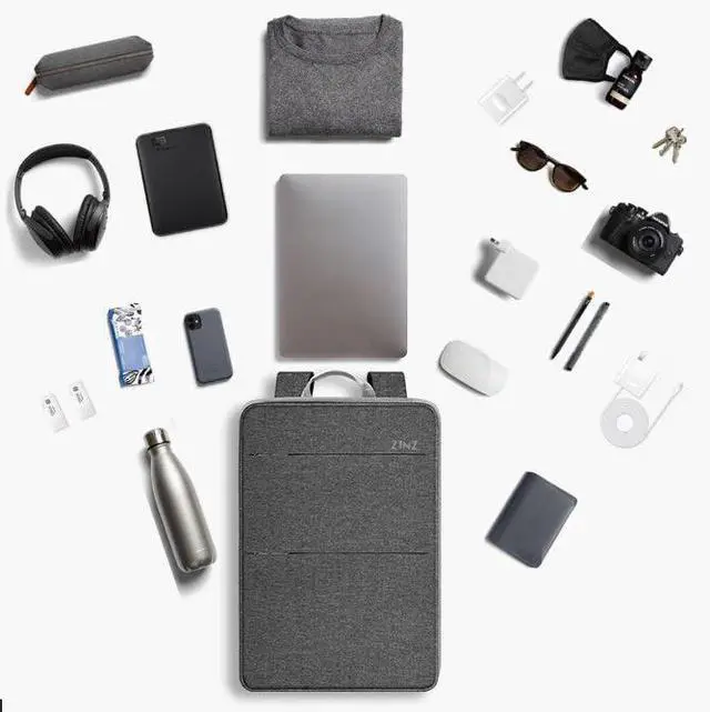 Alt view image 5 of 5 - ZINZ Slim & Expandable Laptop Backpack 15 15.6 16 Inch Sleeve with USB Port, Spill-Resistant Notebooks Bag Case for Most 14-16 Inch MacBooks Surface-Books Dell HP Lenovo Asus Computers,D01G02