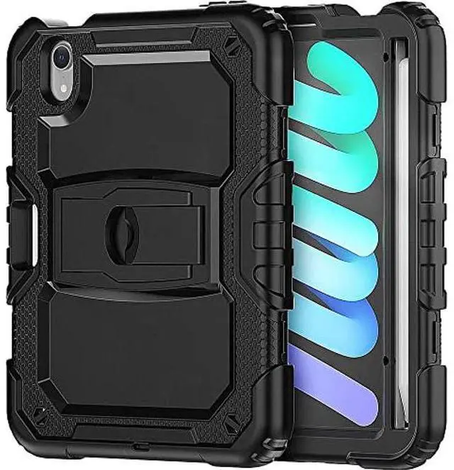 Main image of Sahara - Raider Series Heavy-Duty Case for iPad Mini (A17 Pro) and iPad Mini (6th Generation 2021), Scorpion Black, (TB00055)