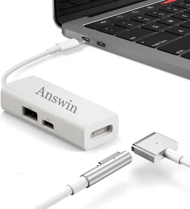 Main image of Mag-Safe to USB C Adapter 3-in-1 Mag-Safe 1 & 2 Adapter & USB C PD & QC USB (Charing Only) for iPhone 15 Series, M1/M2 MacBook, MacBook Air and More USB-C Devices