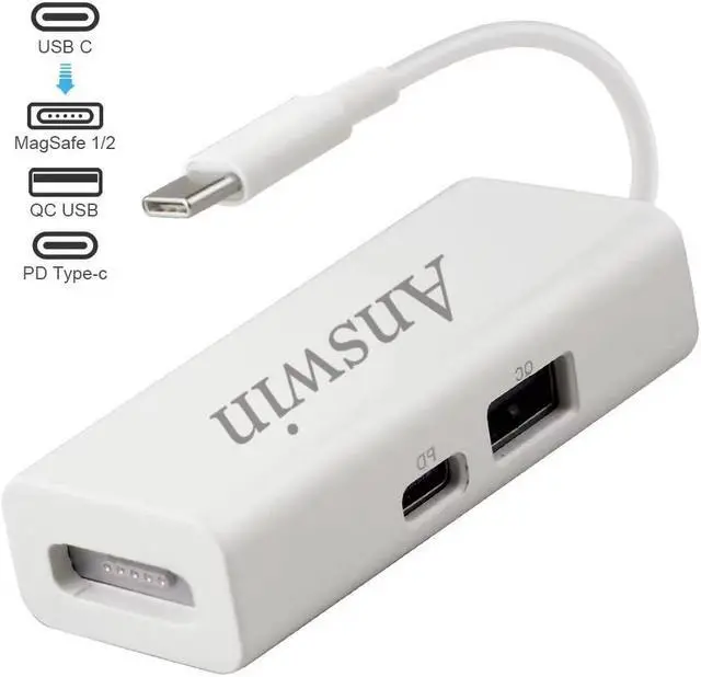 Alt view image 2 of 5 - Mag-Safe to USB C Adapter 3-in-1 Mag-Safe 1 & 2 Adapter & USB C PD & QC USB (Charing Only) for iPhone 15 Series, M1/M2 MacBook, MacBook Air and More USB-C Devices