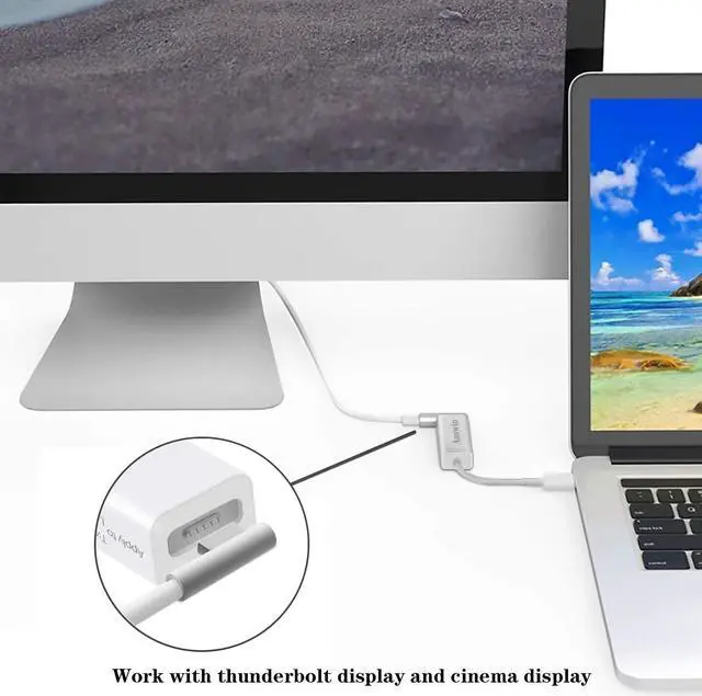Alt view image 4 of 5 - Mag-Safe to USB C Adapter 3-in-1 Mag-Safe 1 & 2 Adapter & USB C PD & QC USB (Charing Only) for iPhone 15 Series, M1/M2 MacBook, MacBook Air and More USB-C Devices