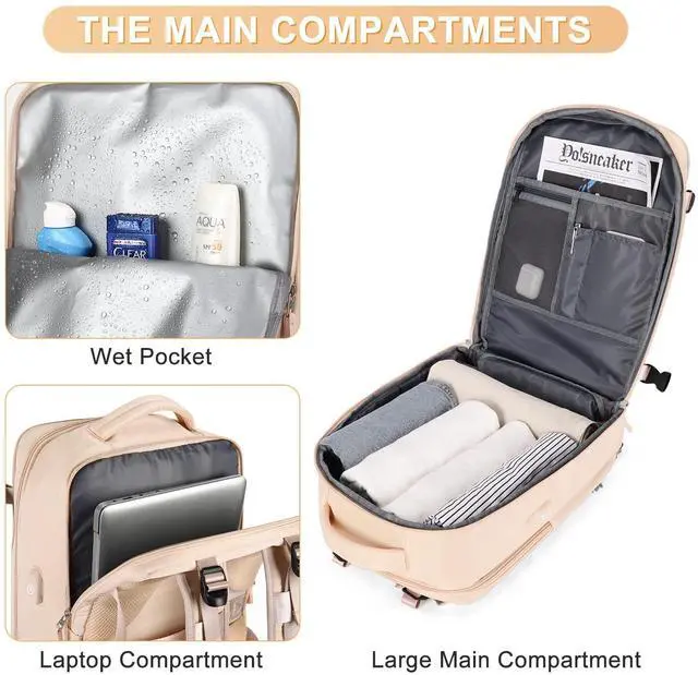 Alt view image 5 of 5 - coofay Carry On Backpack Flight Approved Personal Item Travel Backpack For Women Airline Approved Waterproof Sports Luggage Backpack Casual Daypack Small Hiking Backpack