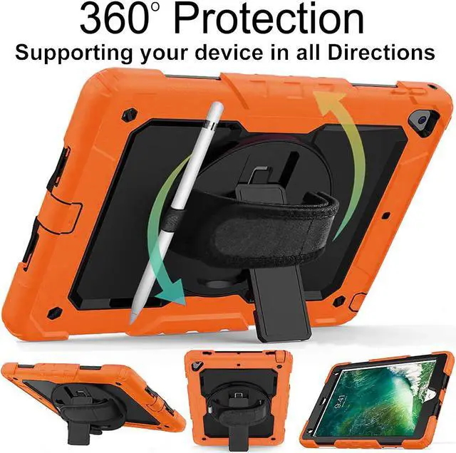 Alt view image 3 of 5 - DuraSafe Cases for iPad PRO 10.5 Inch 2017 Air 10.5 3rd Generation 2019 [ Air 3 ] A1701 A2152 A2123 MQF12LL/A MQEY2LL/A MQF22LL/A MQF02LL/A Full-Body Shock Proof Cover with Shoulder Strap - Orange