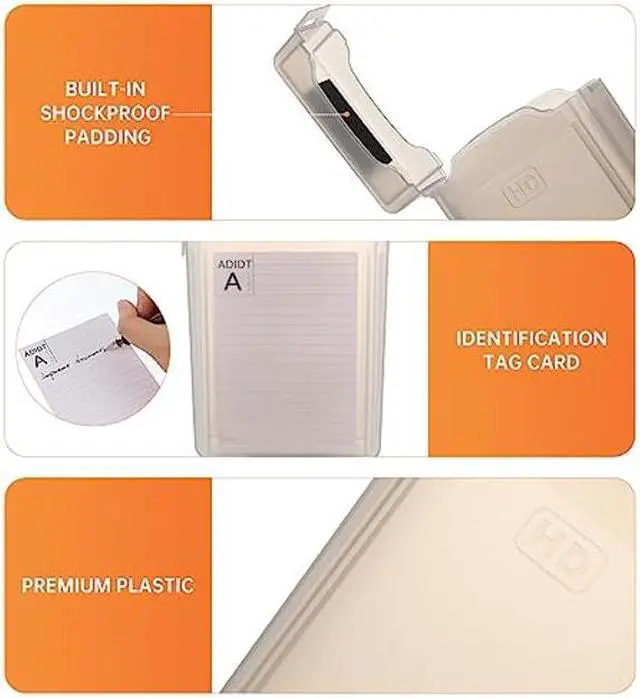 Alt view image 2 of 5 - ibasenice Hard Drive Disk Protective Box - [5-Pack] Hard Drive Cases Shockproof Portable Anti-Static 3.5inch Protective Box SSD Hard Disk Protector Storage Case