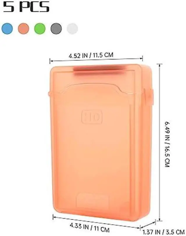 Alt view image 4 of 5 - ibasenice Hard Drive Disk Protective Box - [5-Pack] Hard Drive Cases Shockproof Portable Anti-Static 3.5inch Protective Box SSD Hard Disk Protector Storage Case