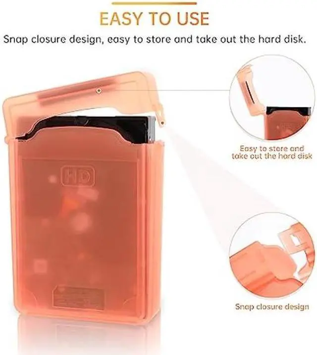 Alt view image 3 of 5 - ibasenice Hard Drive Disk Protective Box - [5-Pack] Hard Drive Cases Shockproof Portable Anti-Static 3.5inch Protective Box SSD Hard Disk Protector Storage Case