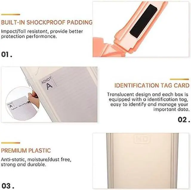 Alt view image 5 of 5 - ibasenice Hard Drive Disk Protective Box - [5-Pack] Hard Drive Cases Shockproof Portable Anti-Static 3.5inch Protective Box SSD Hard Disk Protector Storage Case