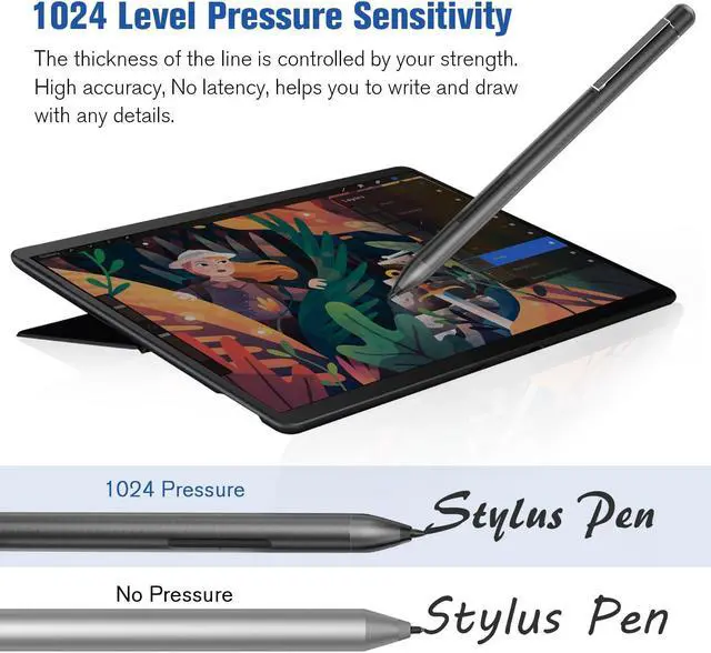 Alt view image 3 of 5 - Pen Stylus for Surface Pro 11/10/9/8/X/7+/7/6/5/4/3/Surface 3, Surface Go 4/3/2/1, Surface Laptop/Studio/Book 5/4/3/2/1 with Palm Rejection, 1024 Levels Pressure, 2500h Working Hours