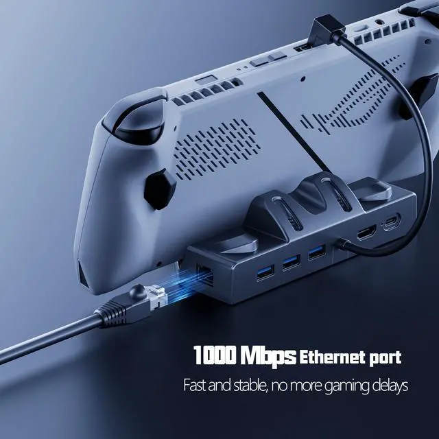 Alt view image 4 of 5 - Kstkry Docking Station for ROG Ally/Steam Deck/Lenovo Legion Go,6-in-1 Dock with HDMI 2.0 4K@60Hz Gigabit Ethernet 3 USB-A and USB-C 3.0 Charging Compatible with ROG Ally/Steam Deck/Lenovo Legion Go