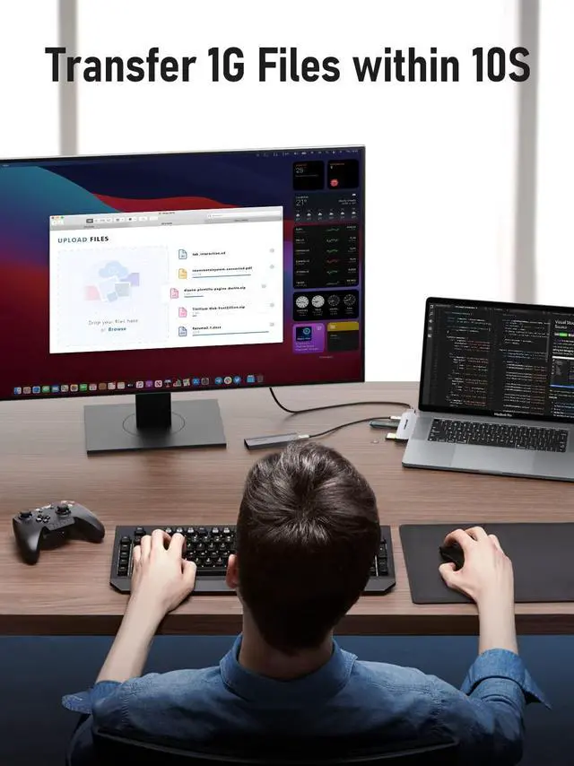 Alt view image 4 of 5 - Lemorele USB C Hub for MacBook Pro/Air M1 M2 2022 2021 2020 2019 2018 13" 15" 16", 7 in 2 Multiport Adapter Hub Mac Dongle w/4K HDMI, 3 USB 3.0, SD/TF 3.0, 100W PD 40Gbps Thunderbolt 3/4