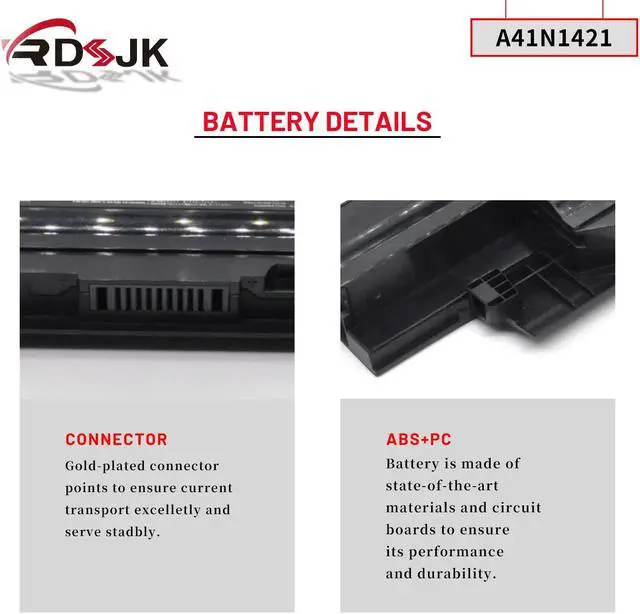Alt view image 5 of 5 - A41N1421 Laptop Battery for ASUS P2420LJ P2520 P2501LA P2520SA P2520LA P2430UA P2530UA P2430UJ PU451LD PU551LD PU551L P552LA P2520L P2520LJ P2530U PU551LA ZX50JX4200 ZX50JX4720 ZX50J ZX50JX 14.4V 37Wh