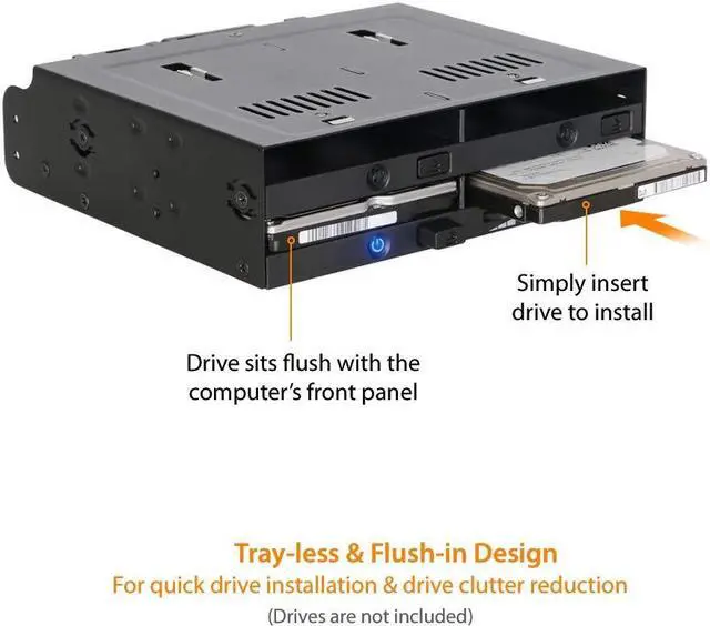 Alt view image 3 of 13 - ICY DOCK 4 Bay 2.5" SATA/SAS SSD/HDD Hot-Swap Docking Enclosure for 5.25" Bay - flexiDOCK MB014SP-B R1