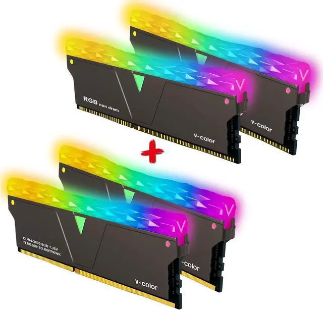 Main image of V-Color Prism Pro RGB DDR4 16GB(2x8GB+2xDummy) 3600MHz (PC4-28800) RAM with RGB Filler Kit Gaming Desktop Gaming Memory Module Ram -SCC Kit Jet Black (SCC-TL8G36818D-E6PRKWK)