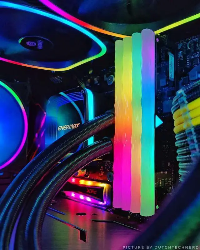 Alt view image 3 of 5 - V-Color Prism Pro RGB DDR4 16GB(2x8GB+2xDummy) 3600MHz (PC4-28800) RAM with RGB Filler Kit Gaming Desktop Gaming Memory Module Ram -SCC Kit Jet Black (SCC-TL8G36818D-E6PRKWK)