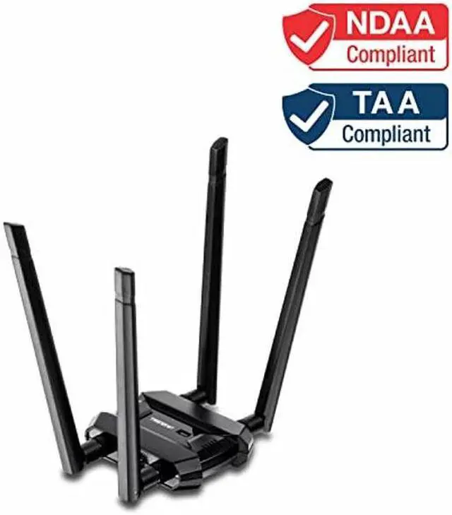 Alt view image 3 of 5 - TRENDnet AC1900 High Power Dual Band Wireless USB Adapter, TEW-809UB, Stream 4K HD Video, Windows-Mac OS Compatible, USB 3.0 to USB Type A, Black (Pack of 1)