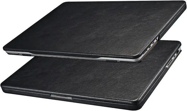 Main image of MacBook Air 15 Case (2023-2025), ICARER Premium Leather Case for Model 2025 M4 A3241 2024 M3 A3114, 2023 M2 A2941, with Touch Bar & Touch ID Compatible for Apple MacBook Air 15.3 inch (Black)