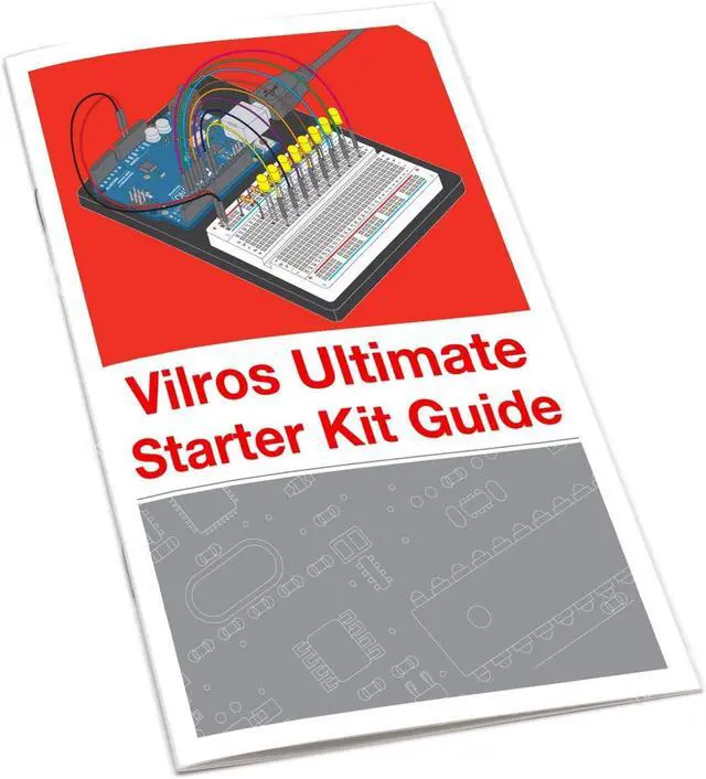 Alt view image 2 of 5 - Vilros Arduino Uno Starter Kit - Includes Arduino Uno R3 Board, 190+ Electronics Components, Breadboard, Jumper Wires, DC Motor, Servo, Relay, Full-Color 72 Page Manual [190+ Pieces]