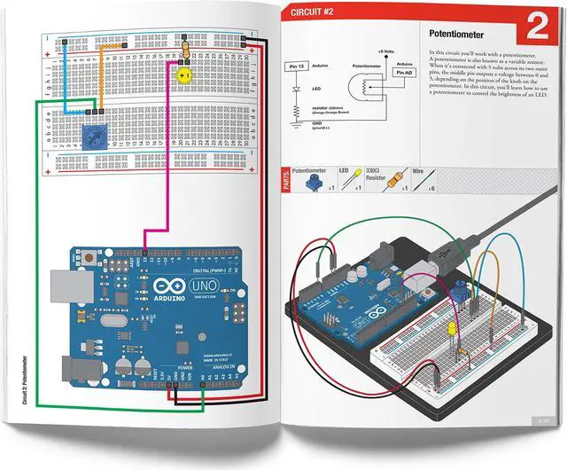 Alt view image 3 of 5 - Vilros Arduino Uno Starter Kit - Includes Arduino Uno R3 Board, 190+ Electronics Components, Breadboard, Jumper Wires, DC Motor, Servo, Relay, Full-Color 72 Page Manual [190+ Pieces]