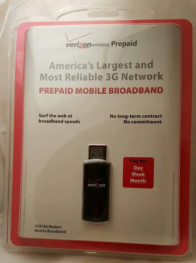 Main image of Verizon USB760 3G Prepaid USB Broadband Device