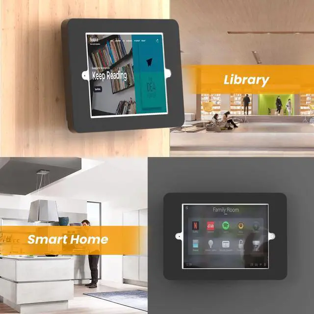 Alt view image 3 of 5 - Beelta Tablet Wall Mount Compatible with 10.2 inch iPad 7 8 9 Gen, Lockable Secure Wall Mount