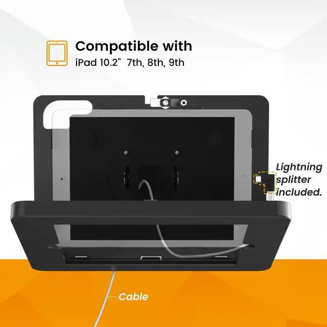 Alt view image 5 of 5 - Beelta Tablet Wall Mount Compatible with 10.2 inch iPad 7 8 9 Gen, Lockable Secure Wall Mount