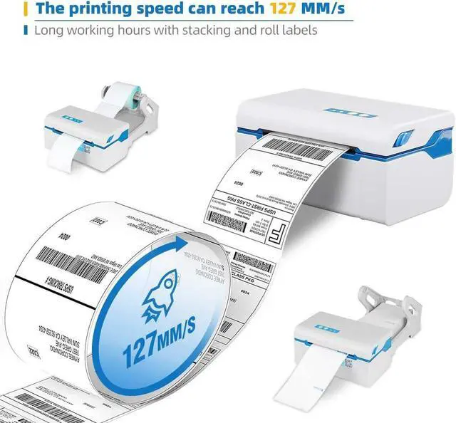 Alt view image 4 of 5 - micmi Shipping Label Printer, Commercial Direct Thermal Printer Support Amazon Ebay PayPal Etsy Shopify Shipstation Stamps.com Ups USPS FedEx DHL Support Windows, w/ 4x6 inch x 500 Labels Not for Mac