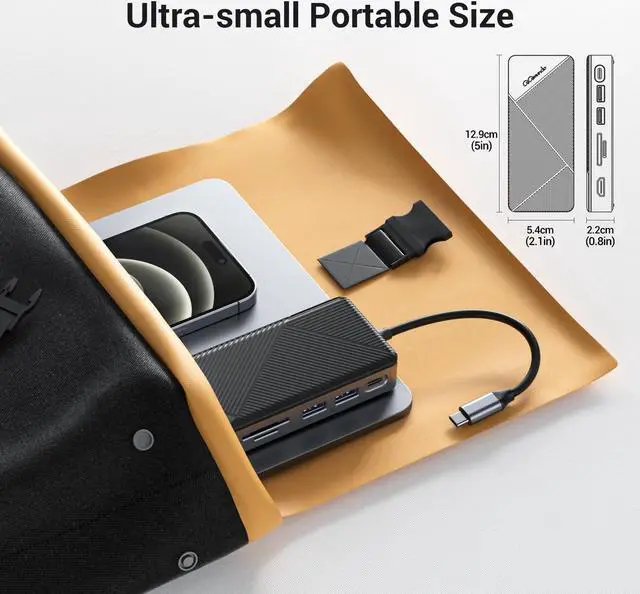 Alt view image 4 of 5 - GiGimundo GM28P M.2 NVMe SSD Docking Station - 10Gbps Multi Ports Portable USB-C Hub, PD100W, HDMI 4K 60Hz, SD Card Reader, M.2 Dock for Laptop Mac, Black