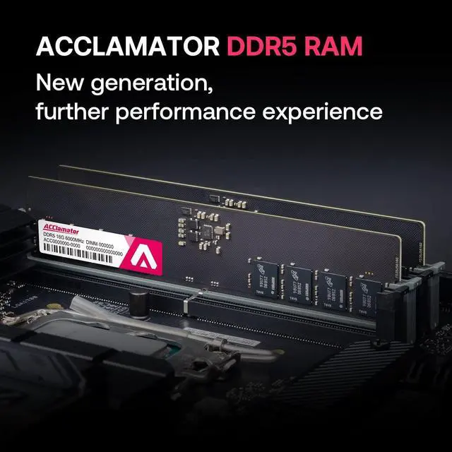 ACClamator DDR5 16GB×2（32GB） 6000MHz DDR5 RAM 32GB (16GB×2) 6000MHz (PC5-48000) CL40 1.35V (XMP3