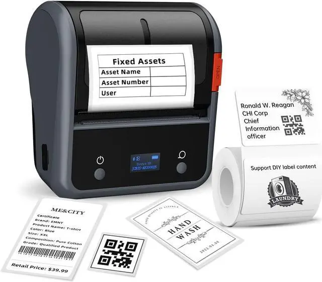 Alt view image 2 of 5 - NIIMBOT Label Maker, B3S Thermal Label Printer, 3Inch Portable Label Makers with 70x40mm White and 50x50mm Round Clear Label, Barcode Label Printer for Small Business, Office, Home, Mailing