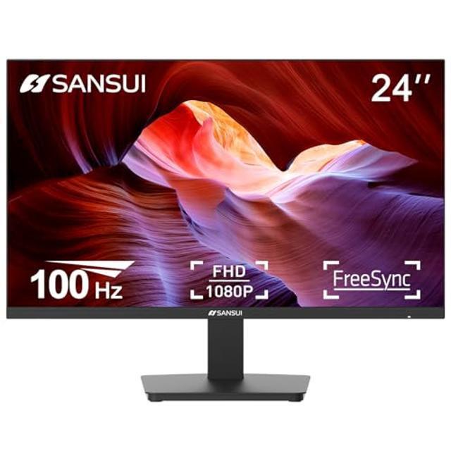 INFIEVO 24 Inch Computer Monitor - 1920x1080 100Hz With Built-in Speakers, HDMI/VGA Ports