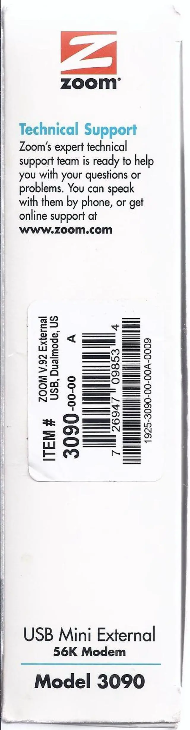 Alt view image 3 of 5 - Zoom 3090-00-00 V.92 / V.44 USB External Controllerless Fax Modem