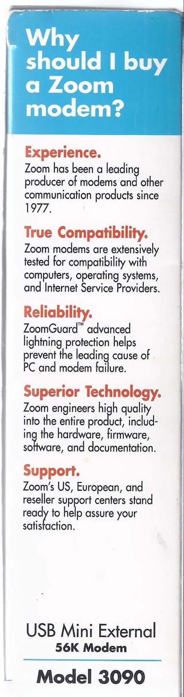 Alt view image 4 of 5 - Zoom 3090-00-00 V.92 / V.44 USB External Controllerless Fax Modem