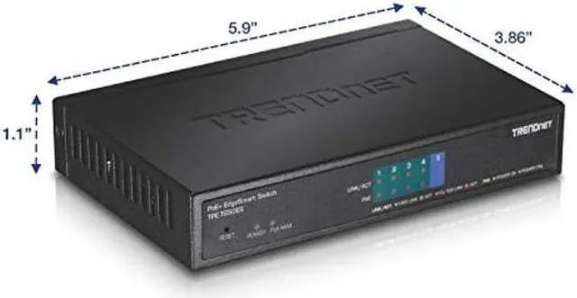 Alt view image 2 of 5 - TRENDnet 5-Port Gigabit EdgeSmart PoE+ Switch, 4 x Gigabit PoE+ Ports, 1x Gigabit Port, 31W PoE Power Budget, Managed PoE+ Switch, Wall mountable, Lifetime Protection, Black, TPE-TG50ES