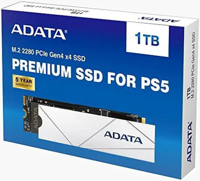 Alt view image 2 of 5 - ADATA Premium SSD for PS5 1TB PCIe Gen4 M.2 2280 Internal Gaming SSD Up to 7,400 MB/s (APSFG-1T-CSUS)