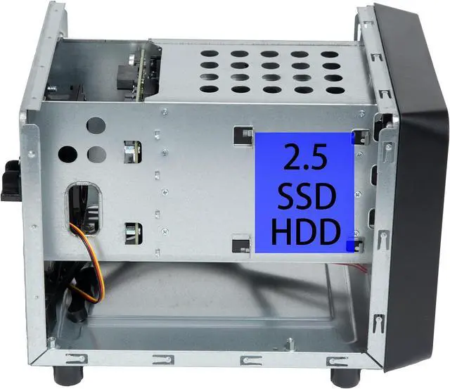 Alt view image 3 of 5 - KCMconmey 4 + 1 Bay DIY NAS Case, 4 x 2.5 / 3.5 Tray + 1 x 2.5 Internal Bay. MB ITX. PSU Flex. Front USB 3.0 8cm Chassis Fan Hot Swap Backplane. Network Attached Storage Private Cloud Enclosure.