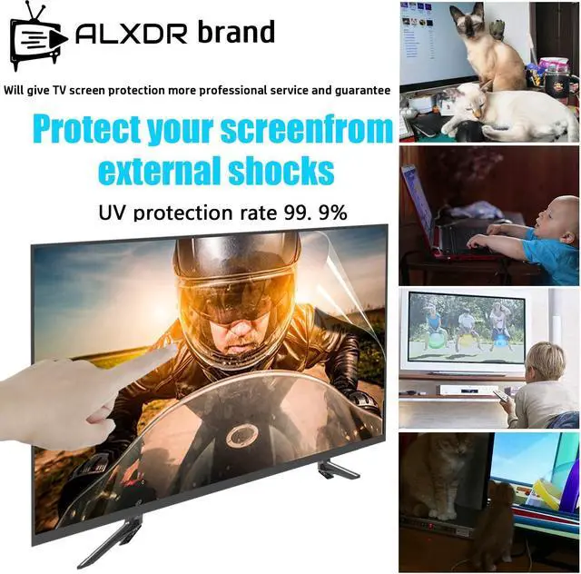Alt view image 4 of 5 - Anti Glare Film TV Screen Protector, Anti Blue Light Monitor Filter, Guard Against Radiation, Relieve Eye Strain Protection Eyes and Sleep Better for 32/43/50//55/70in LCD, LED Ect