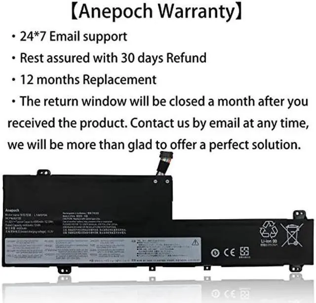 Alt view image 3 of 5 - Anepoch L19M3PD6 L19L3PD6 Laptop Battery Replacement for Lenovo Flex 5-15IIL05 5-14IIL05 5-14ARE05 82DF 81X2 Series Notebook L19C3PD6 L19L3PD6 L19D3PD6 SB10X49074 SB10X49076 11.55V 52.5WH 4550mAh