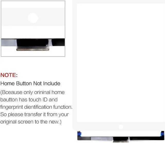 Alt view image 4 of 5 - for iPad Pro 12.9 2 2nd Gen 2017 Screen Replacement A1671 A1670 Touch Screen Digitizer Panel Glass Sensor Touch Panel Repair Kits,Including Tempered Glass +Free Tools(Not LCD Display) (White)