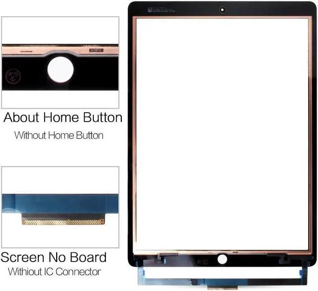 Alt view image 3 of 5 - for iPad Pro 12.9 2 2nd Gen 2017 Screen Replacement A1671 A1670 Touch Screen Digitizer Panel Glass Sensor Touch Panel Repair Kits,Including Tempered Glass +Free Tools(Not LCD Display) (White)