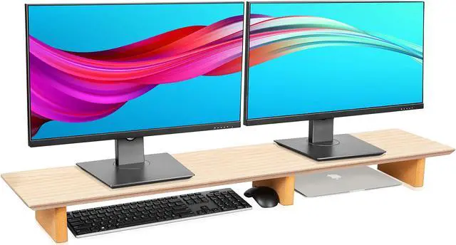 Alt view image 4 of 5 - Leather Desk Pad& Monitor Stand