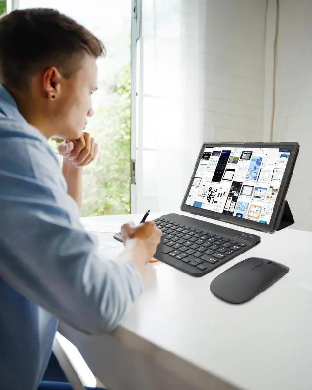 Alt view image 2 of 5 - ATOZEE Tablet 2 in 1 Android 14 Tablets with Keyboard 10 inch Tabletas, Include Mouse Stylus Case, 6000mAh 6GB RAM 32GB ROM 1024GB Expandable Tableta, 2MP+8MP Dual Camera, WiFi-6 Bluetooth Tablet PC.