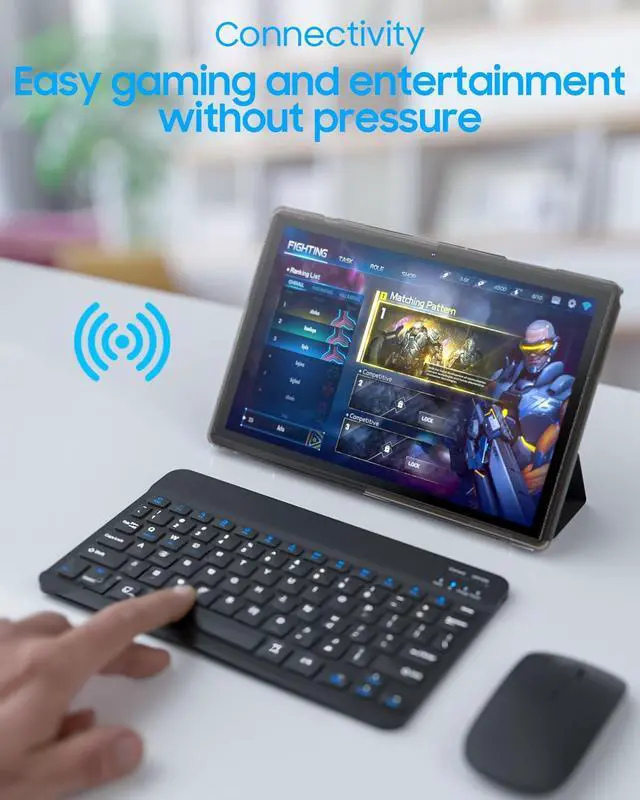 Alt view image 3 of 5 - ATOZEE Tablet 2 in 1 Android 14 Tablets with Keyboard 10 inch Tabletas, Include Mouse Stylus Case, 6000mAh 6GB RAM 32GB ROM 1024GB Expandable Tableta, 2MP+8MP Dual Camera, WiFi-6 Bluetooth Tablet PC.