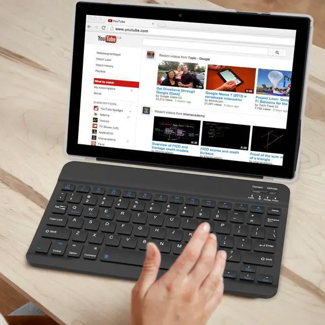 Alt view image 2 of 5 - 10 inch Tablet with Keyboard 2 in 1 Tablet Android 14 Tablets Include Case Mouse Stylus 6000mAh battery 8GB+64GB Support 1TB Expandable 10.1" Tableta, 2MP+8MP Dual Camera WiFi-6 Bluetooth 5.0 Tab